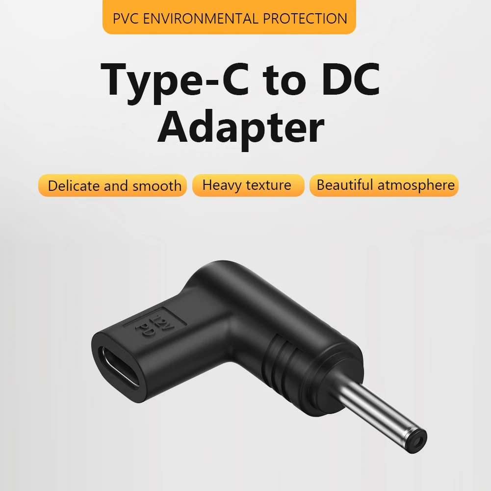 12V Plug Converter PVC USB Type C Female To DC Male Universal Type C USB-C To DC Power Adapter Multifunctional for Router Tablet