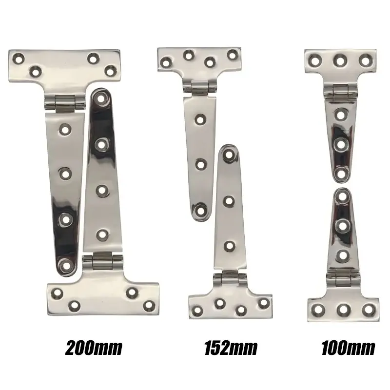 2Pcs Stainless Steel Marine Grade Heavy Duty Polished Door Hinge For Windows T-Shaped Hinge Cast Strap for Boat Hardware