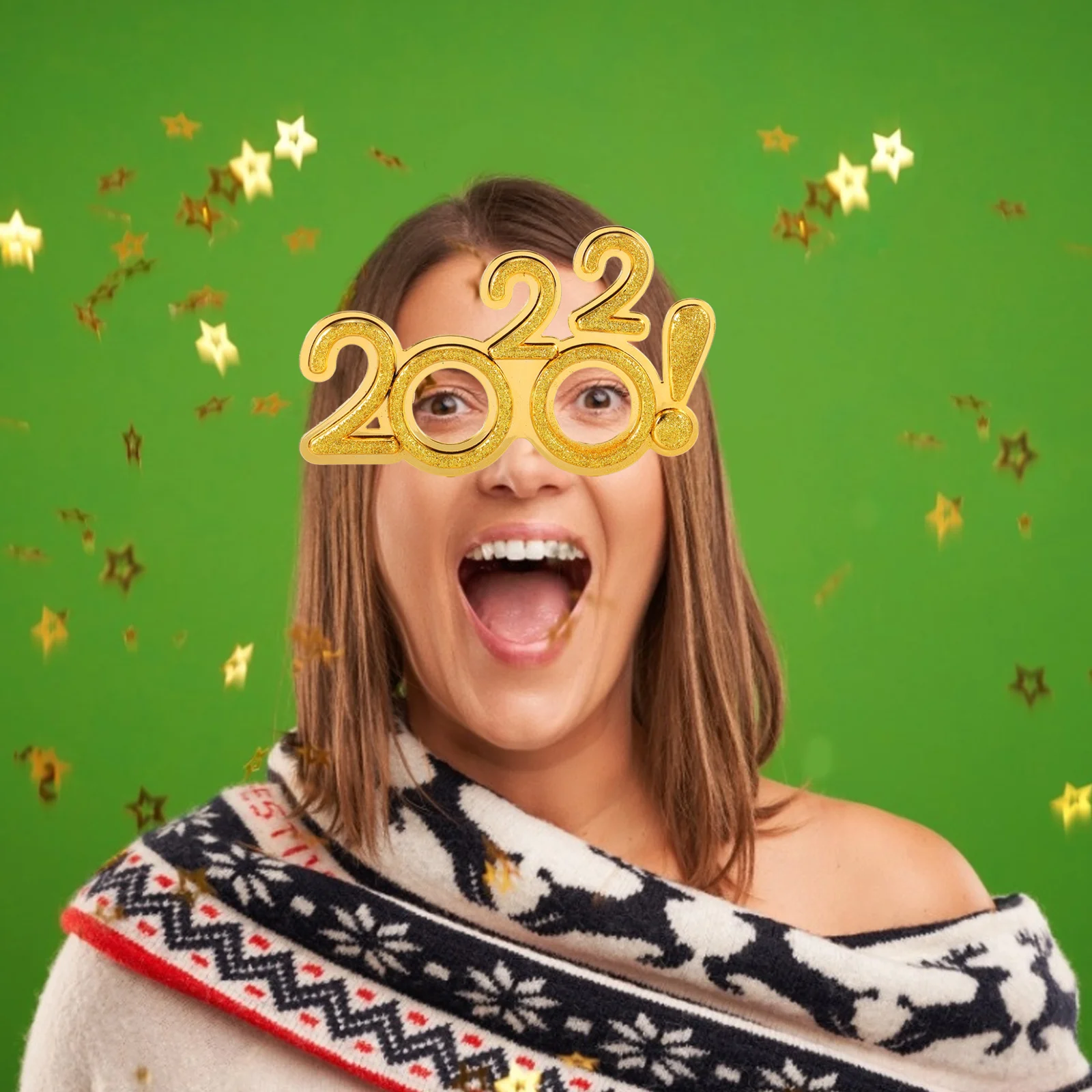 

2022 Digital Glasses Fashionable Eyeglasses Party Decorative Eyewear New Year Number Pattern Photo Prop Wacky