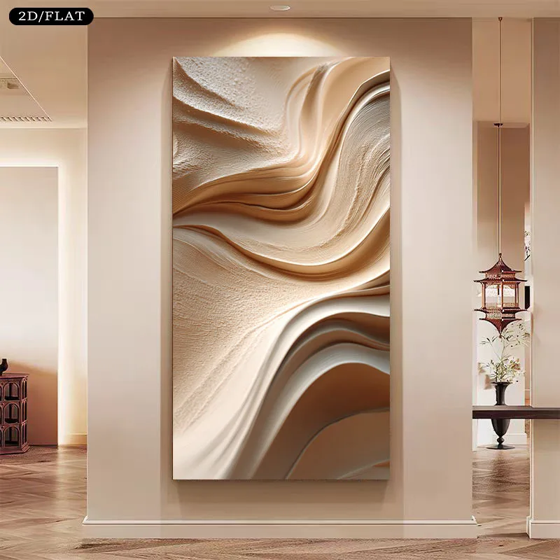 

2D Flat Large Canvas Art Frameless Abstract Flowing Sand Pattern Canvas Wall Art Prints for Living Room & Office Decortions Gift