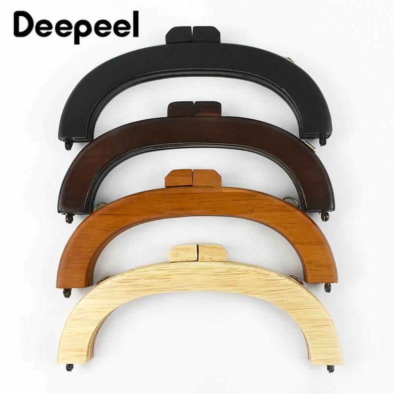 

1/2Pcs Deepeel 20cm Wooden Bag Closure Handle Purse Frames Kiss Clasp Handbag Wallet DIY Handmade Sewing Brackets Accessories