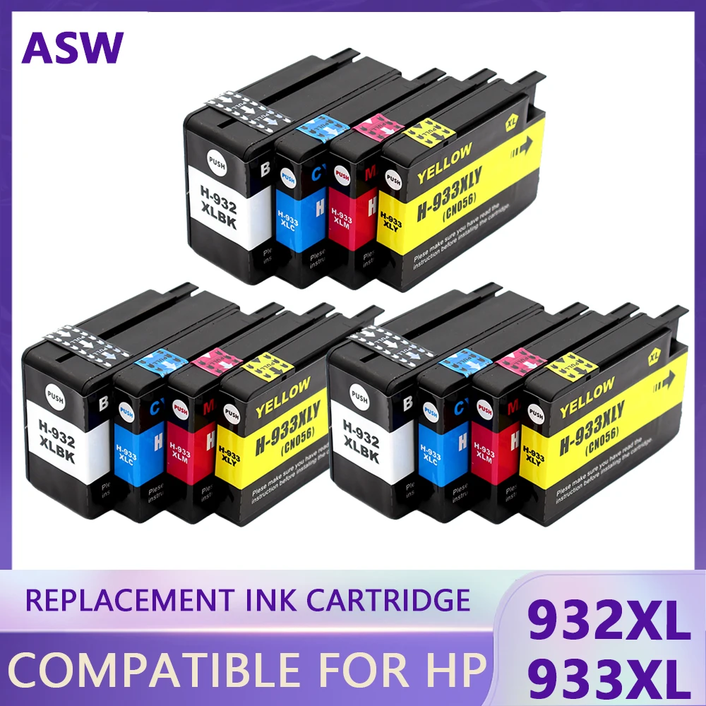 

Compatible For HP 932 933 932XL 933XL Replacement Ink Cartridge For HP Officejet 7110 6100 6600 7510 7512 7612 7610 7612 Printer