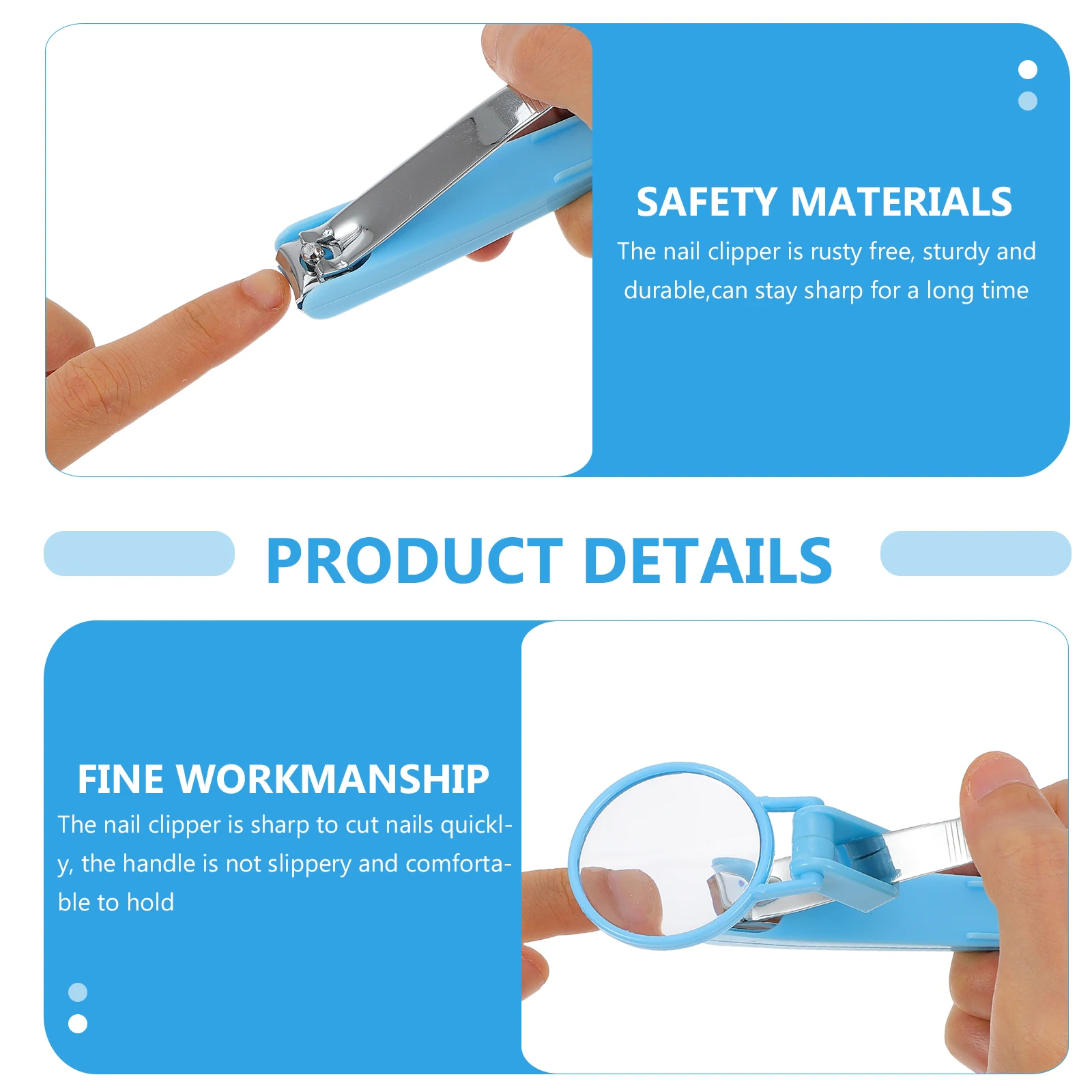 

2 шт. прочные кусачки для ногтей, удобная ручка, регулируемая увеличительное стекло, портативные кусачки для ногтей на ногах, педикюр