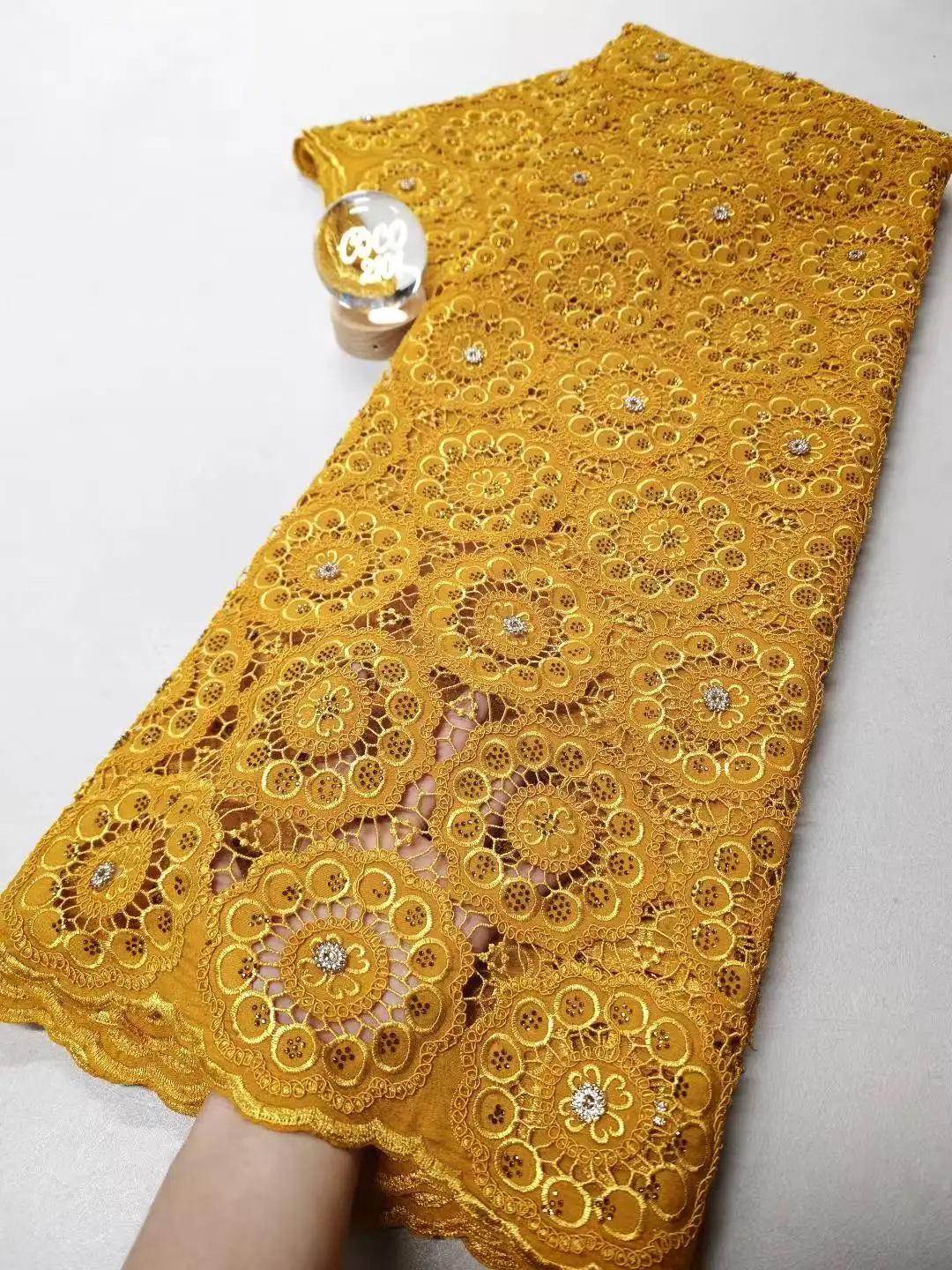 

High-Quality 2026 Nigerian for Wedding Dress Tulle Lace Fabric Sequins Embroidery Party Guipure Chiffon Sewing 5Yard XL174