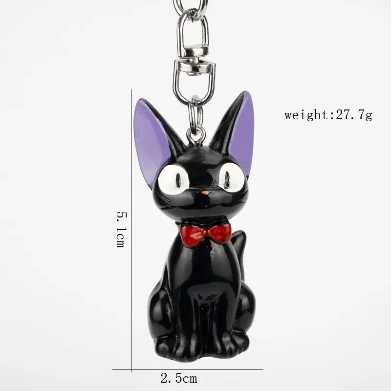 Cartoon Black Cat PVC Doll Keychain 5CM