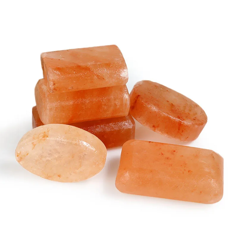 Himalayan Massage Salt Stones, Salt Soap, & Diverse Shaped Hot Compress Salt Soaps Specifically for Bathing & Facial Cleansing