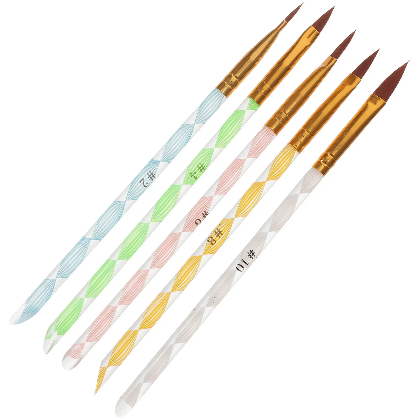 

5Pcs Nail Art Carving Pens Set Nylon Wool Acrylic Brushes for Detailed Sculpting Acrylic Gel Enhancements Razor Smile Lines