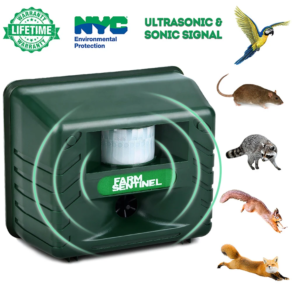 Répulsif à ultrasons pour animaux, anti-chat, chien, renard, oiseaux, souris, rat, capteur de mouvement PIR extérieur, outils de conduite d\'animaux