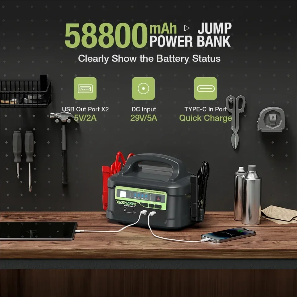 Yesper Monster X1 model 12V 24V jumpstarter car starter 58800mAh