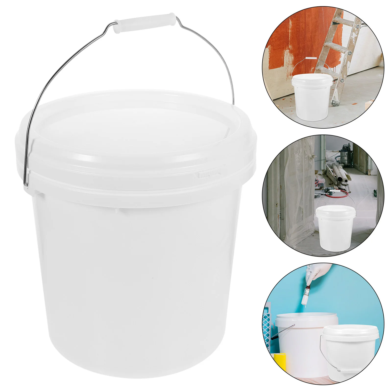 

Empty Paint Gallon Storage With Handle Airtight Bucket Large Capacity Smooth Surface Durable For Storage Easy Carry Safe