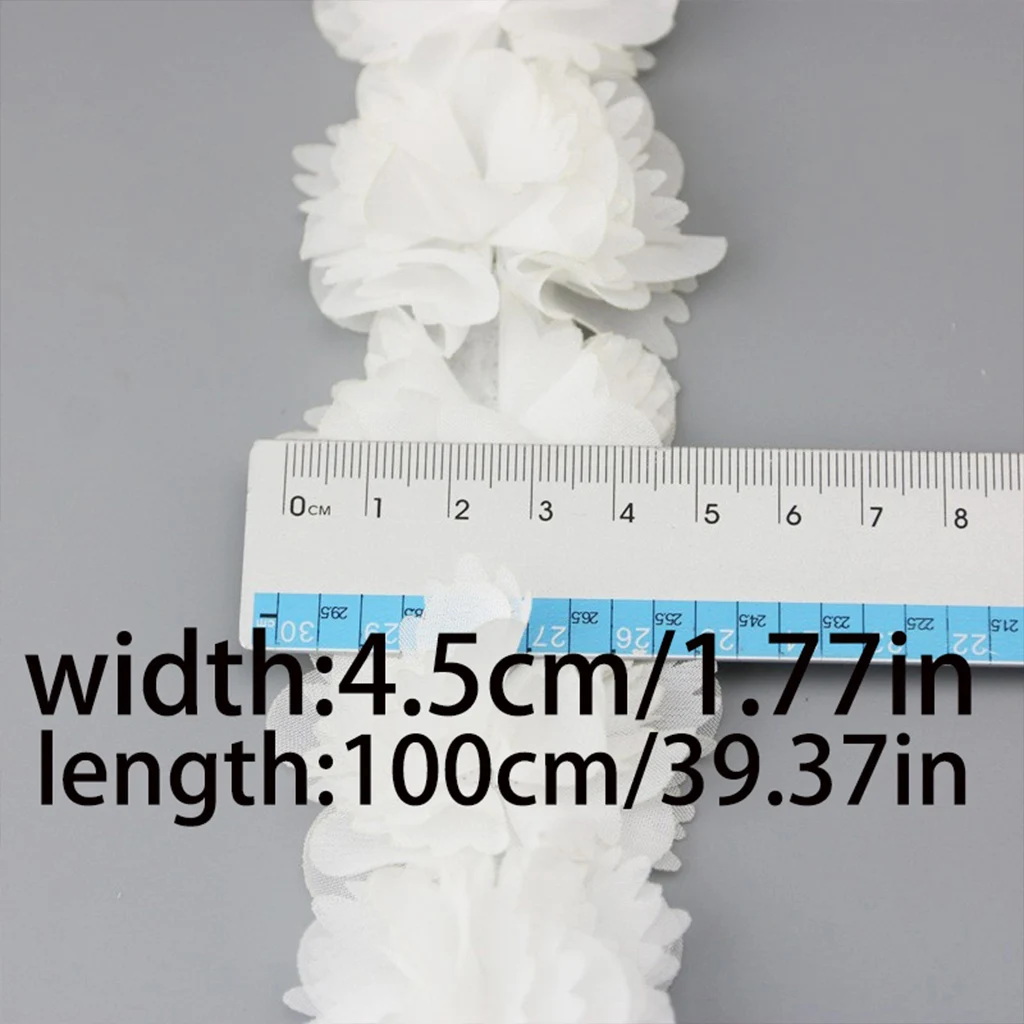 (1 metro) Tessuto Chiffon Del Merletto Della Decorazione Del Nastro Del Fiore Accessori di Abbigliamento Nastro Del Regalo Artigianato Tessuto Non