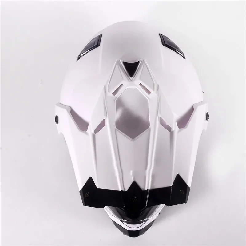 ECE Dirt Bike Helmet Off-Road Full Face Helmet for ATV Motocross MX Enduro Quad Sport, Magic beads, Large white