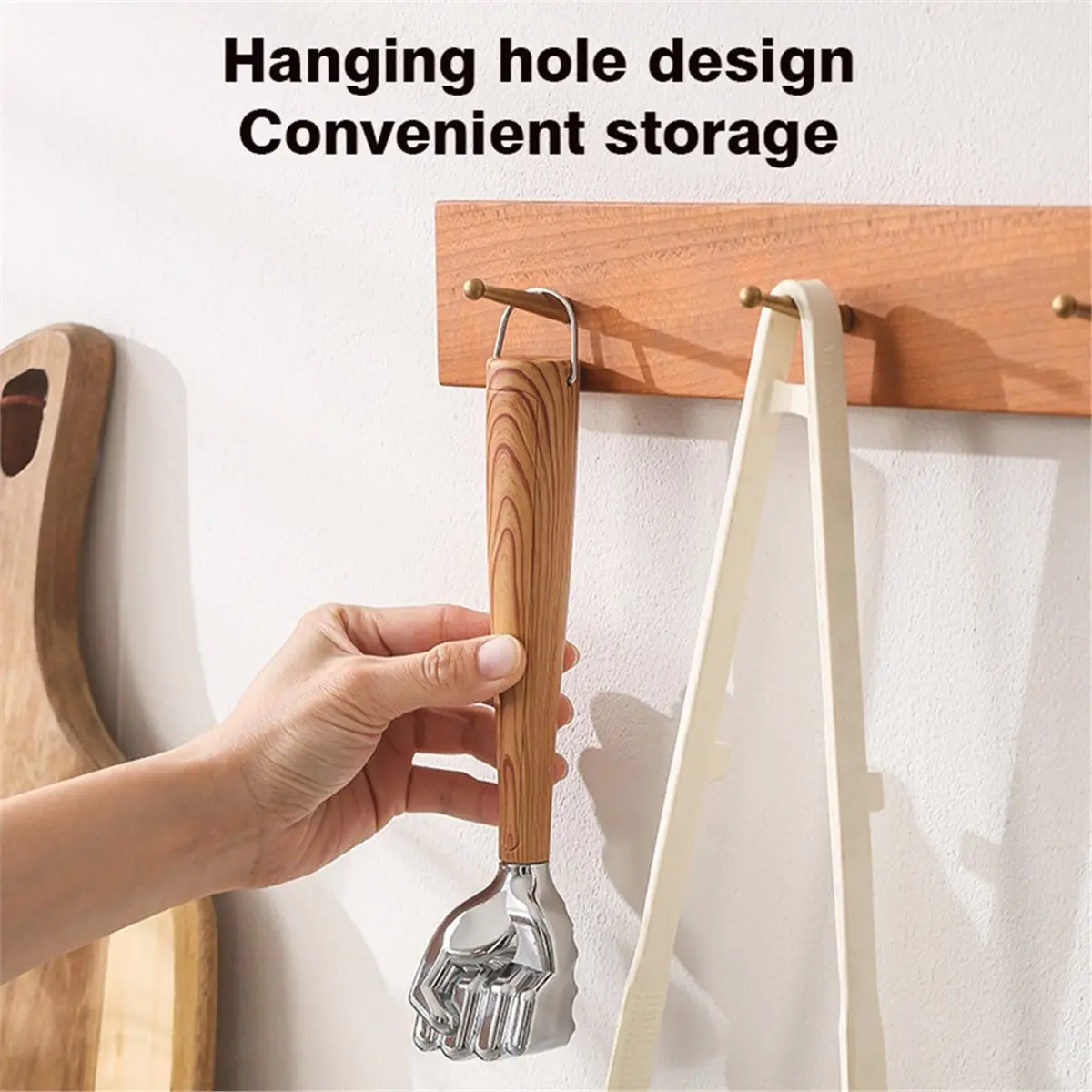 Meat Tenderizer Hammer, Heavy Duty Meat Mallet Pounder with Fist Shape, Dual-Sided Head and Non-Slip Wood-Grain Handle