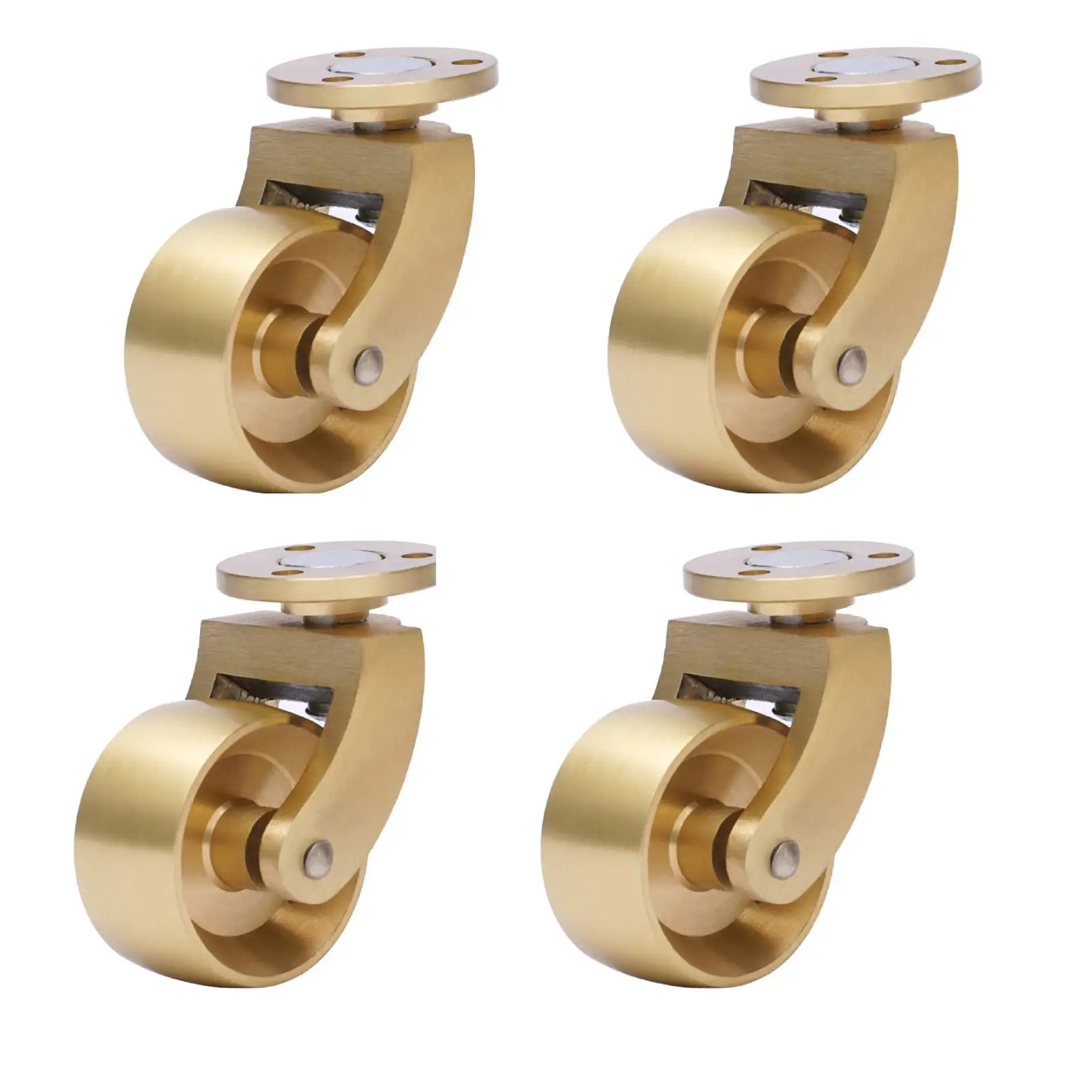 

4 Pcs Universal Stem Casters Brass Castor Heavy Duty 360 Degree Rotation Swivel Wheels Hardware Movable Metal Casters