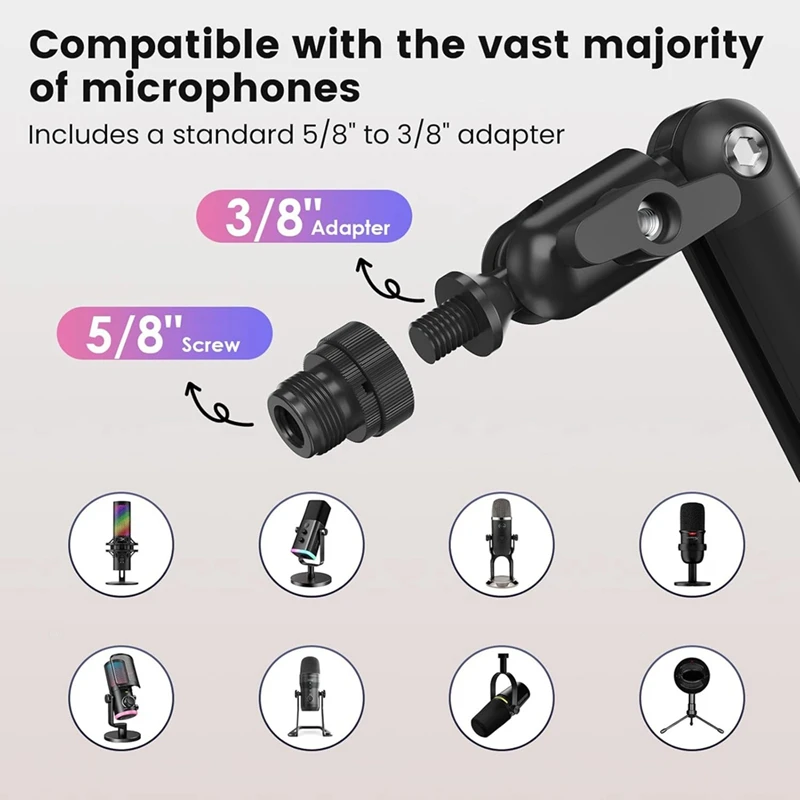 Super Sale Adjustable Microphone Boom Arm for Mics,Rotatable Desk Stand for Streaming, Podcasting, Gaming