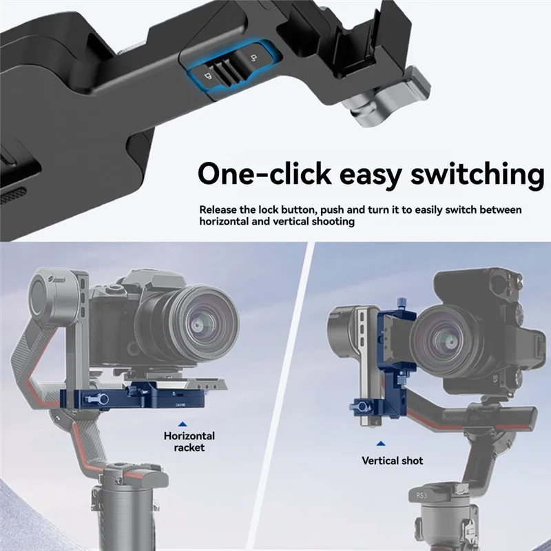Aksesori ABSQ-Gimbal untuk Ronin RS3 Pro RS 3 RS 2 CA108 Dudukan Kamera Vertikal Pelat Dudukan Horisontal Ke Vertikal