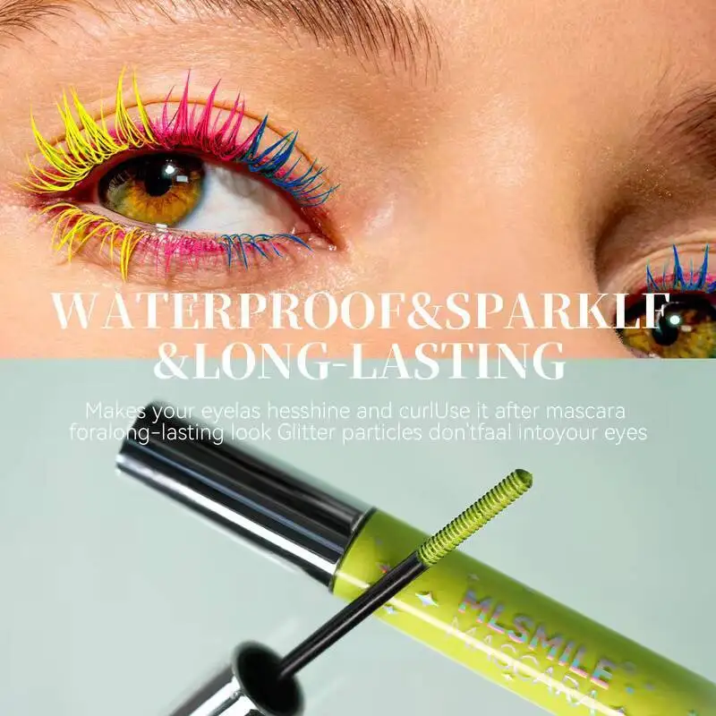 MLSMILE 7 Color Mascara Pearlescent Fine Flash Waterproof Non-Smudge Christmas Cos Spiral Eyelash Brush New