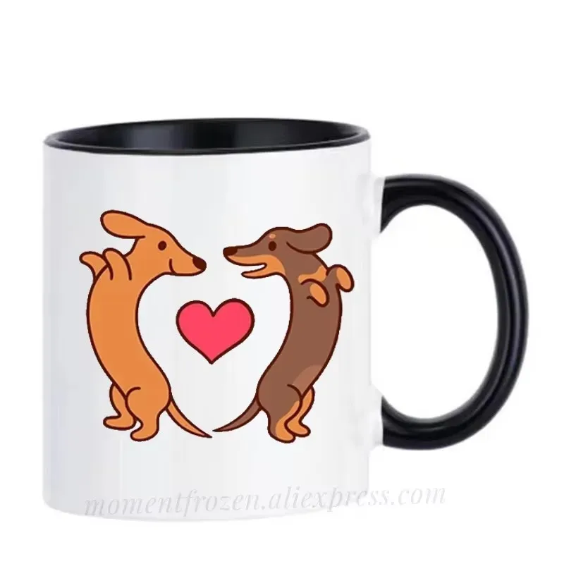 Dachshund Weiner Dog Mugs, Papa Drinkware, Mom, Dad Mug, Home Decal, Coffeeware, Wife, Husband, Couples Tableware, Friends Gifts