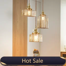 Vintage Brass Glass Pendant Light for Shop Restaurant Loft Hanging Lamp Ceiling Chandeliers Modern Ceiling Chandeliers Lighting