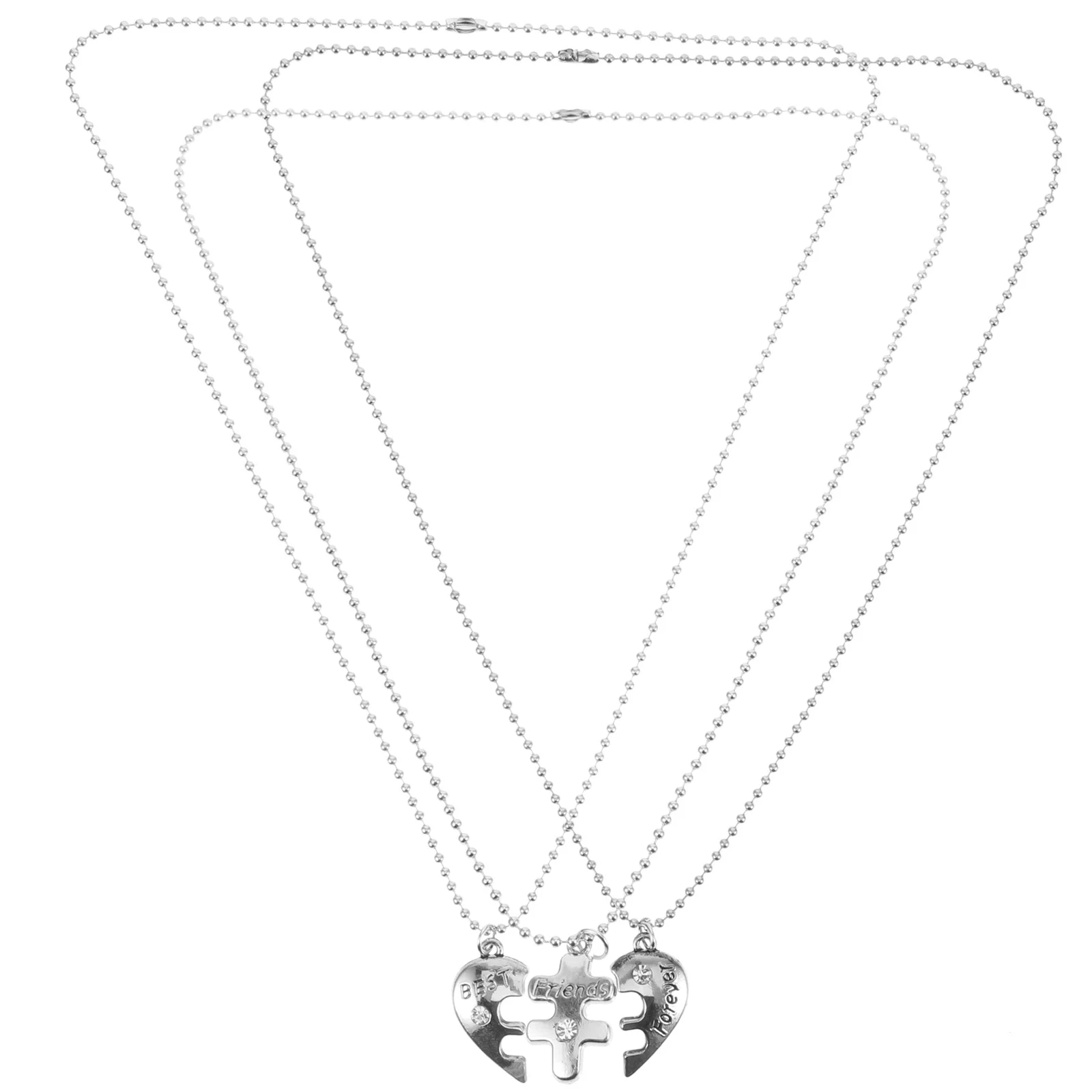 

3 шт., соединенные сердцем ожерелья дружбы из нержавеющей стали, уникальные персонализированные лучшие подарки для друзей, юбилей, ювелирные изделия дружбы