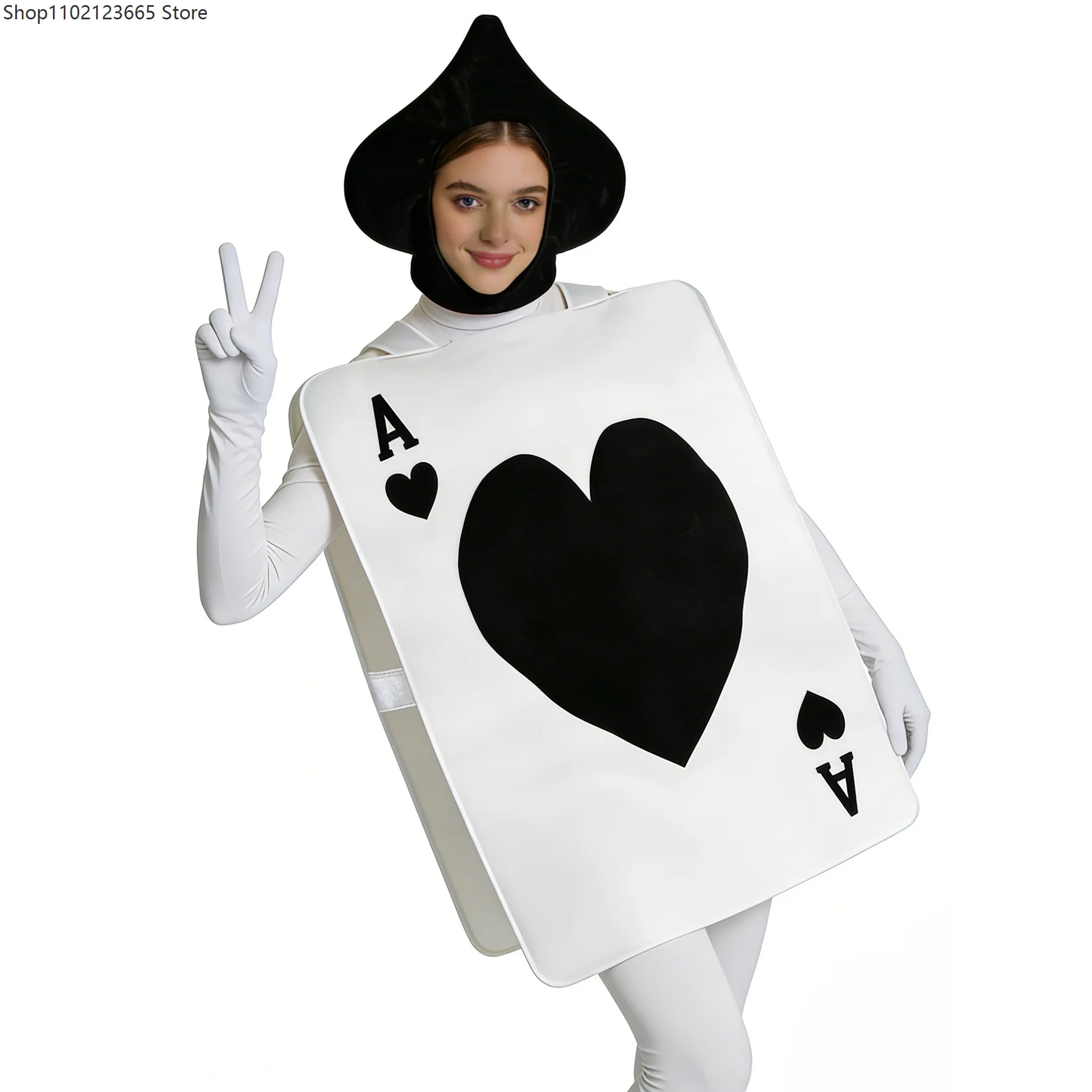 Adult Wonderland Fairy Tale Set Couple Halloween Playing Cards Hearts Ace Role-playing Costume Carnival Purim Party Fun Costume