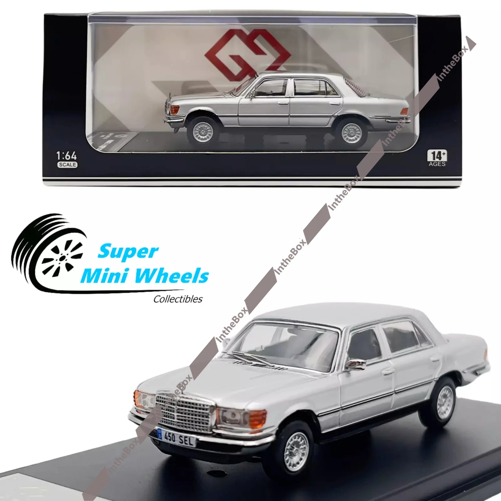 MaxWell 1:64 MB 450SEL 6.9 W116 1976 Silver Model Diecast Car Model Car Collection Limited Edition Hobby Toys