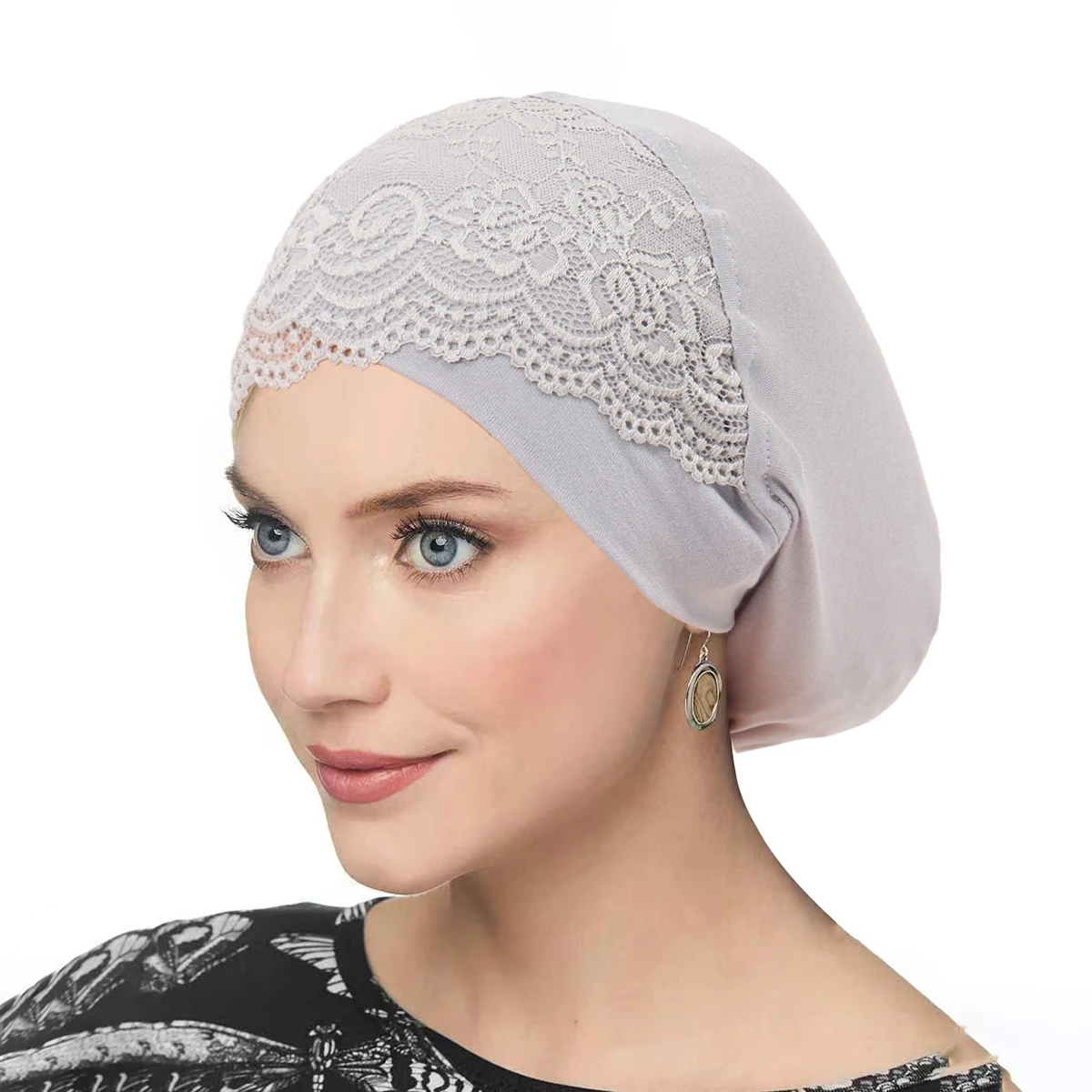 Tête croix intérieure Hijab sous-capuchon avec dentelle Turban musulman Islam sous-écharpe Hijab Bonnet doux extensible HIjabs Tube casquette Turbante