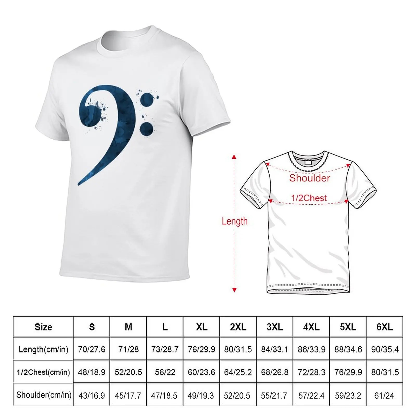 Bass Clef T-Shirt Soft Stretch Short Sleeve Top