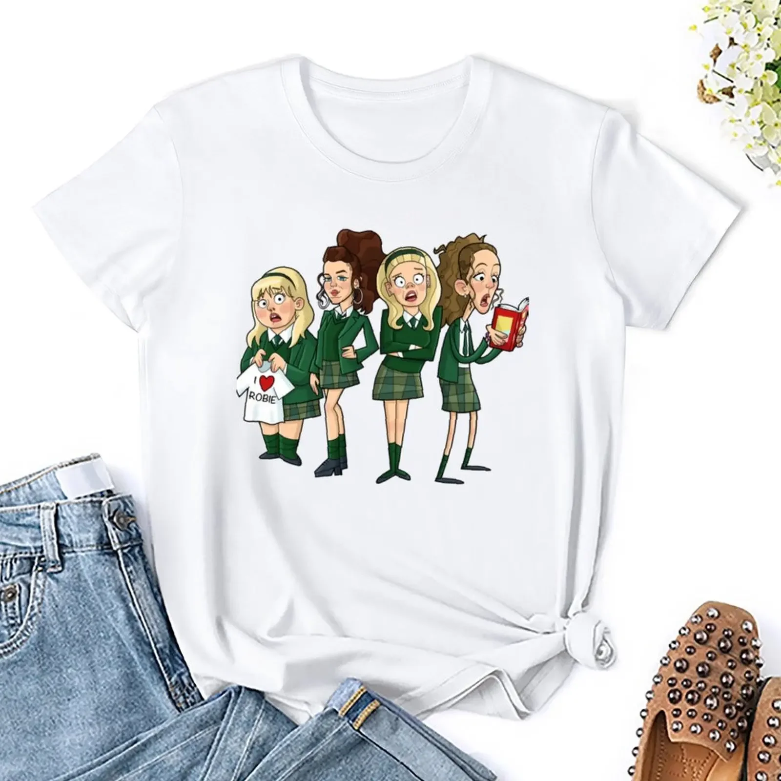 Retro Vintage Derry Girls Love You T-shirt kawaii clothes lady clothes Blouse oversized t shirts for Women