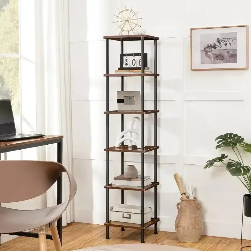 

Corner Square Rack Display Shelf, Tall Storage Rack Plant Stand, Corner Bookcase for Small Spaces, Living Room, Home Office