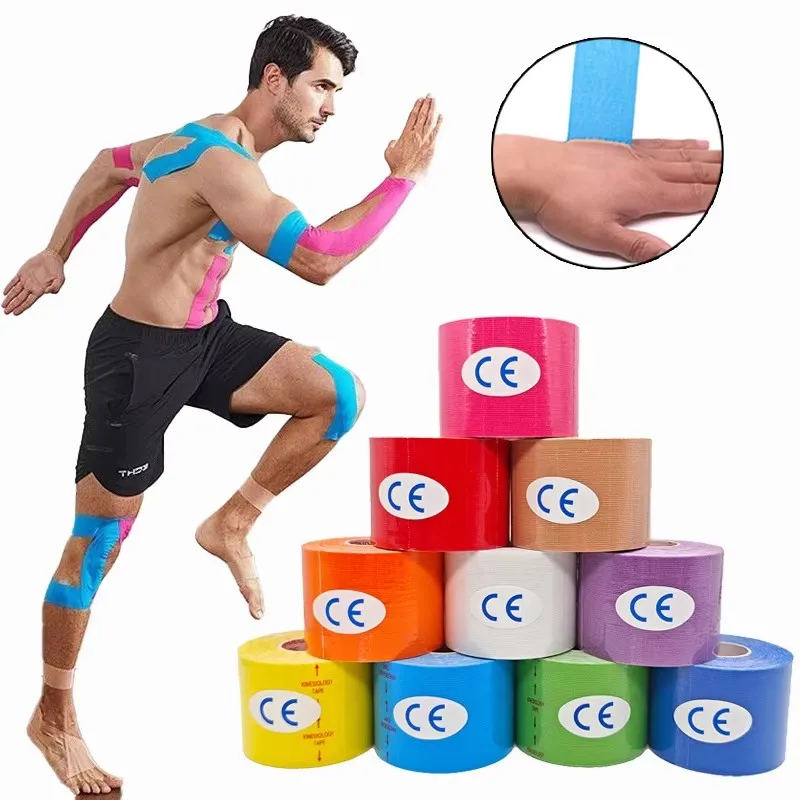 1/6pcs Sports Waterproof Kinesiology Tape Stickers Athletic Bandage Muscle Recovery Protector Strapping Pain Relief Tennis Gym