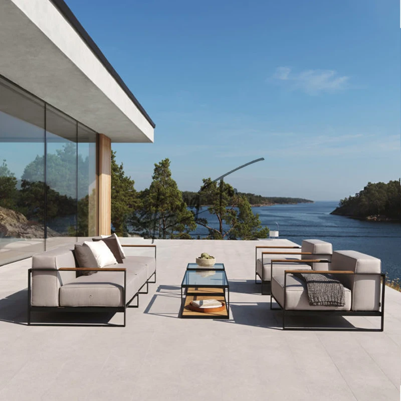 Luxury Outdoor Furniture Hotel Project Aluminum Alloy Courtyard Garden Sofa Set