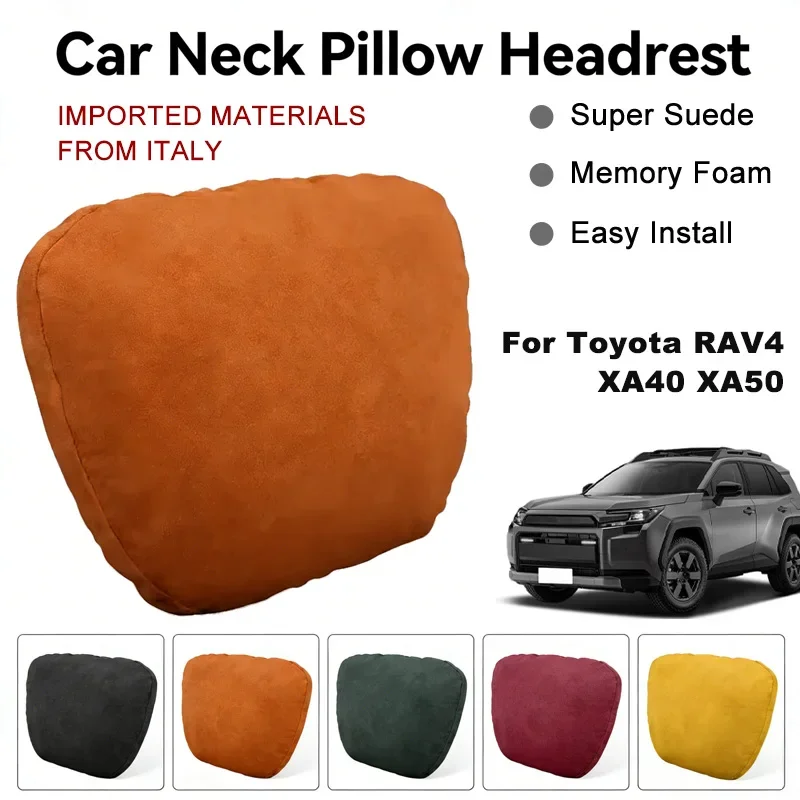 

Italy Suede Car Neck Rest Pillow For Toyota RAV4 XA40 XA50 Seat Head Neck Support Cushion Auto Interior Accessories