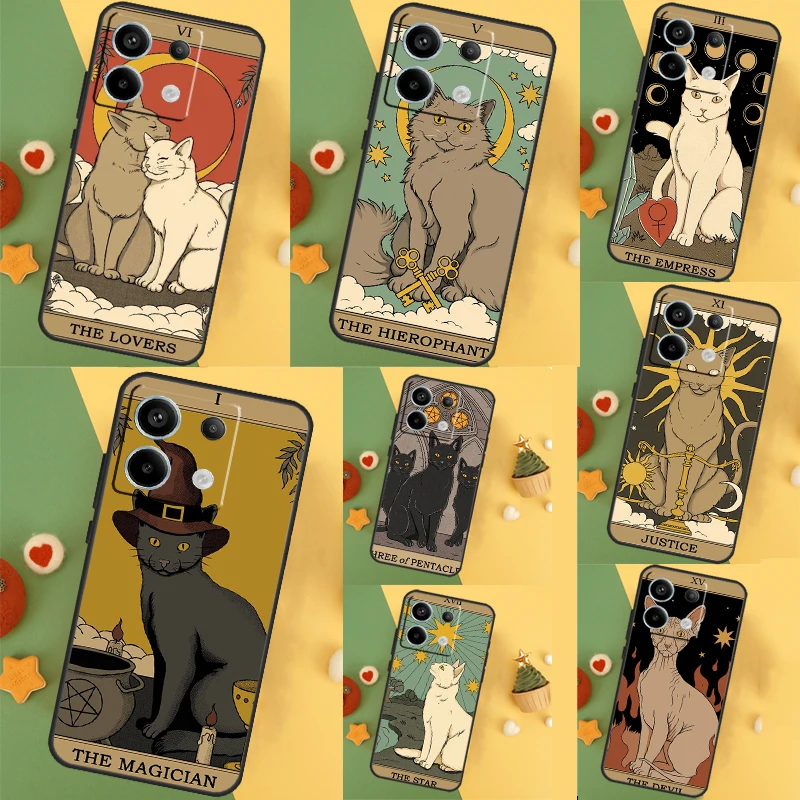  Cats Tarot Witchcraft Case For Xiaomi Redmi Note 9 10 11 12 13 Pro Plus 12S 11S 10S 9S Remdi 12 13 C 9C 10C Cover