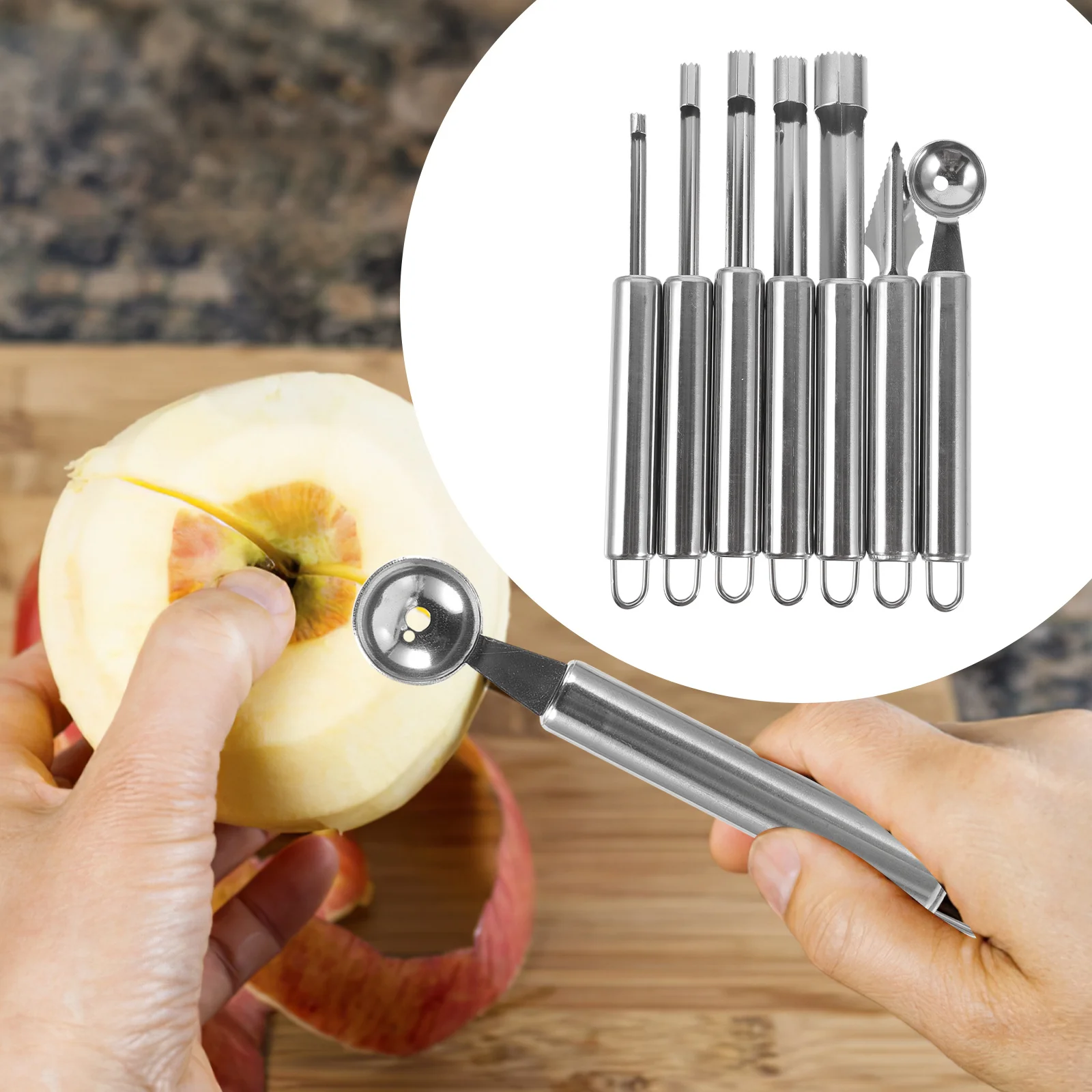 

Stainless Steel Fruit Core Remover Portable Kitchen Gadget Easy Carry Practical Design Cherry Apple Corer