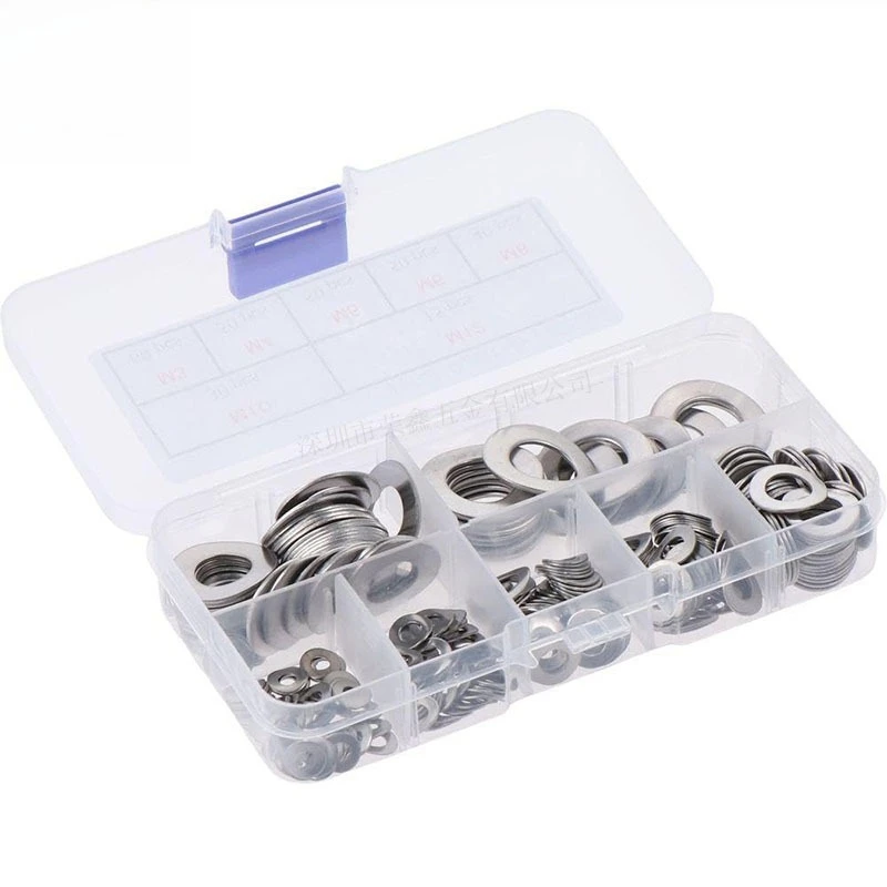 295Pcs Boxed 304 Stainless Steel Wave Washers Assortment Kit, Triple Crest Wave Spring Elastic Washers