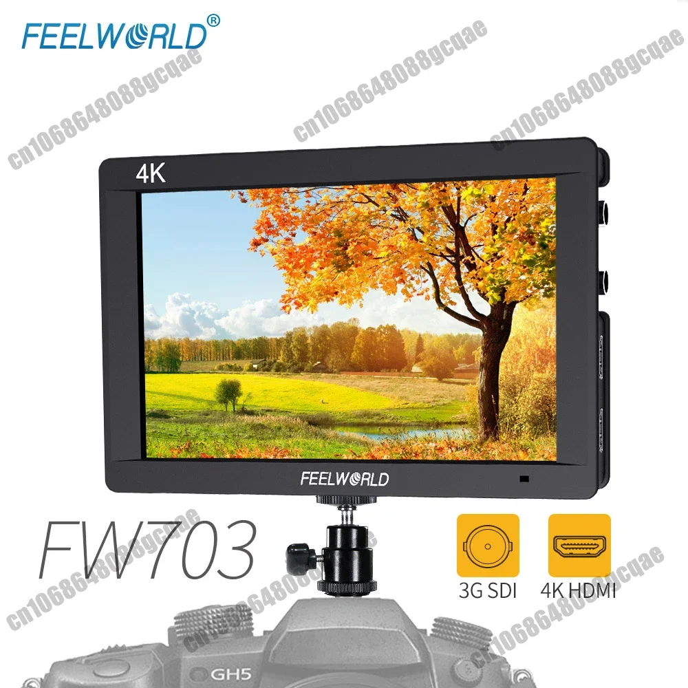 

Feelworld FW703 7 Inch 3G-SDI 4K HDMI Monitor 7" IPS 1920x1200 Full HD Camera Field Monitor with Histogram Peaking Focus Zebra