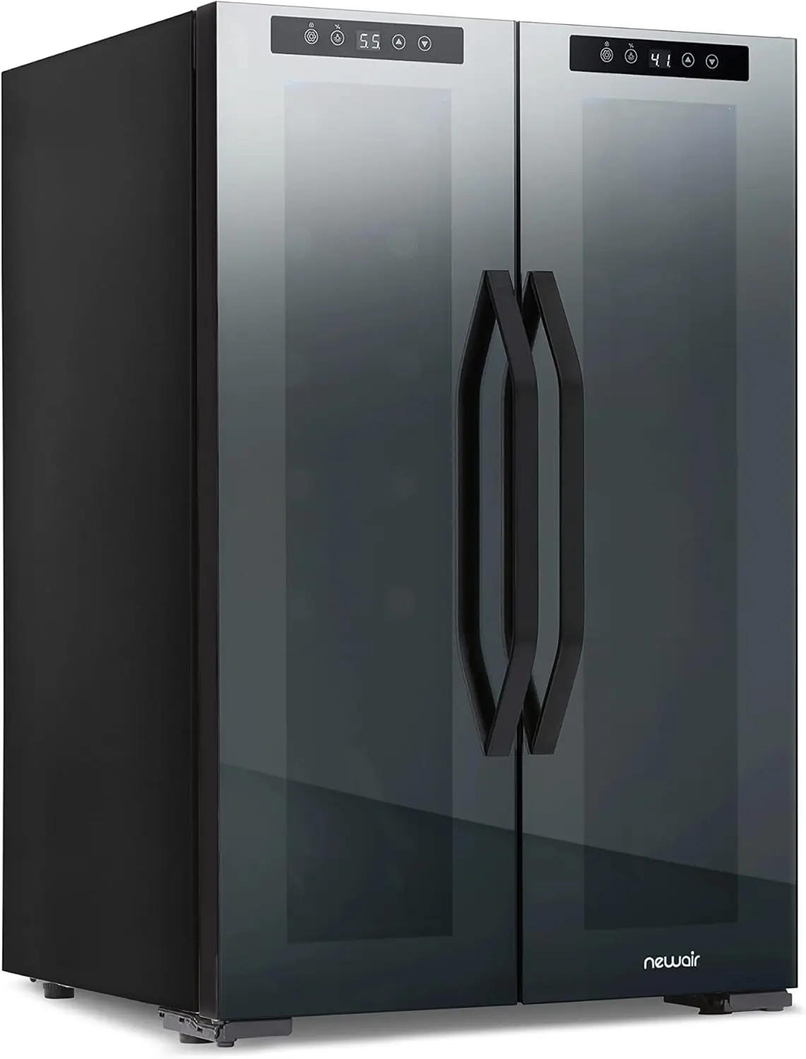 NewAir 12 Bottle 39 Can Wine Cooler Refrigerator | Shadow Series Freestanding Mirrored Wine and Beverage Fridge