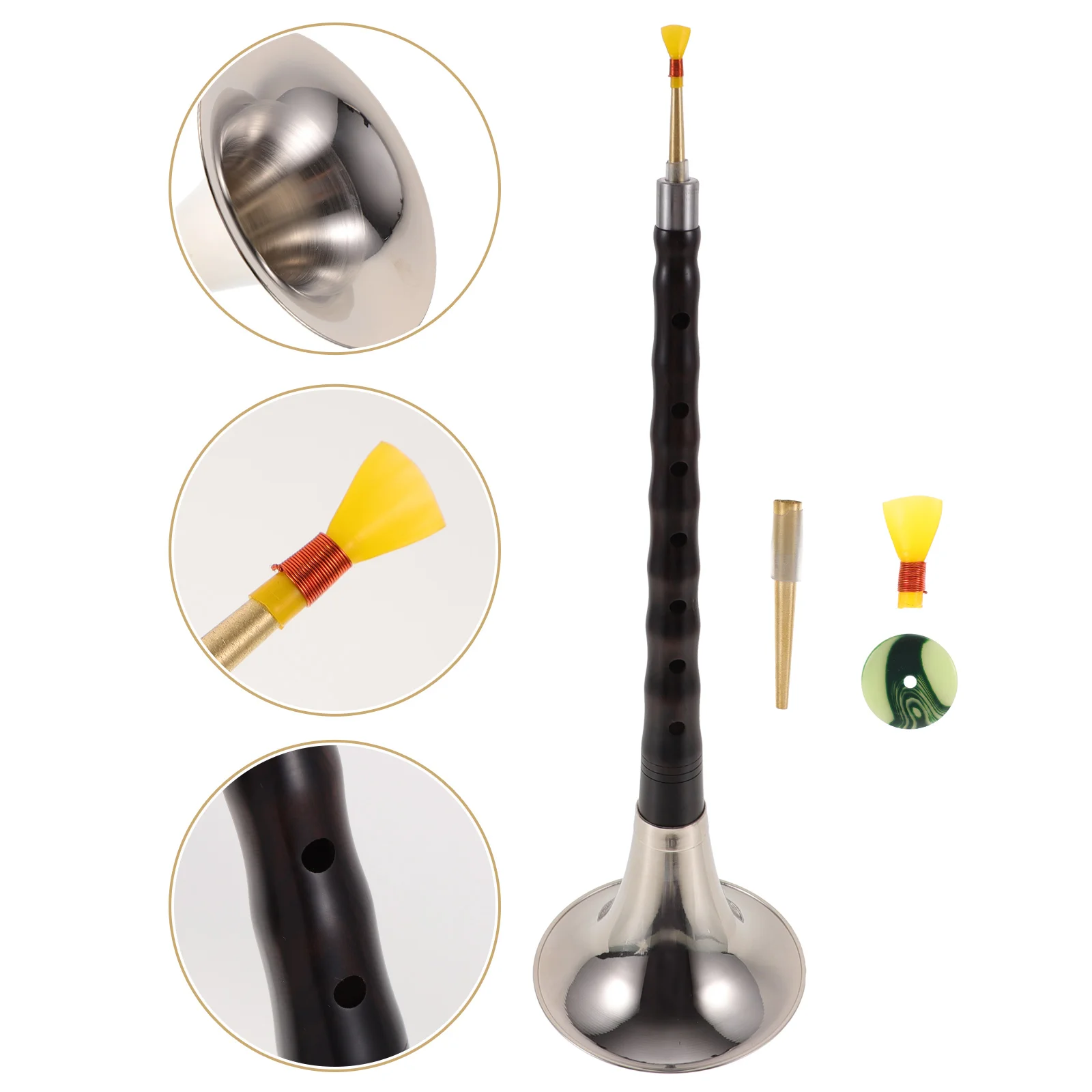 

1 set Suona Musical Instruments for Beginners Premium Wood Chinese Copper Practical Ethnic Wind Instrument Easy to Play