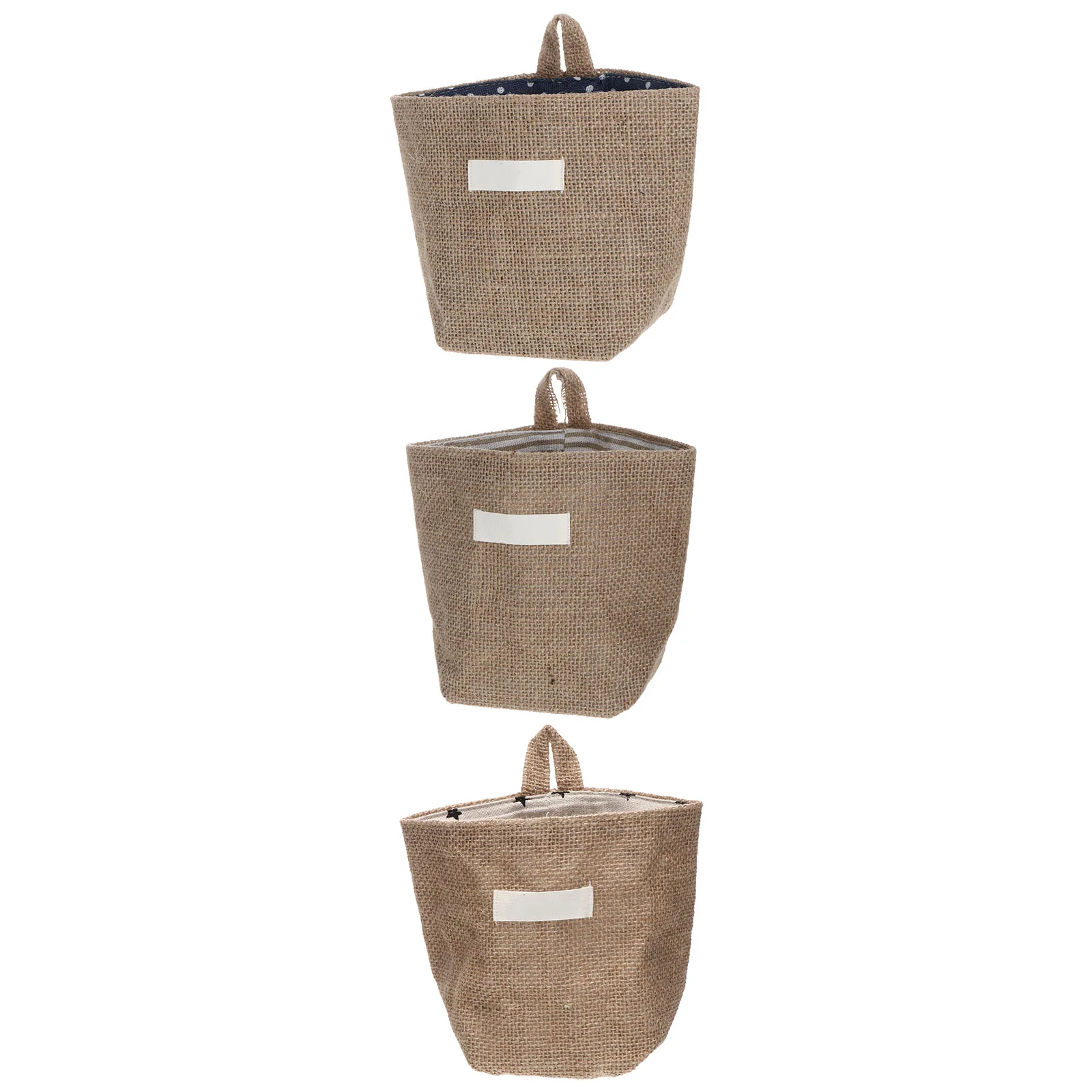 

3Pcs Sundries Storage Hanging Bags Cotton Linen Storage Bags Dual-Sided Home Use Hanging Sundries Container
