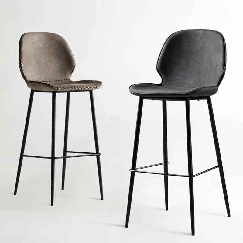 Sillas de Bar de diseño marrón verde azulado, sillas de Bar nórdicas de moda de calidad para sala de estar, Taburete minimalista moderno, muebles para el hogar