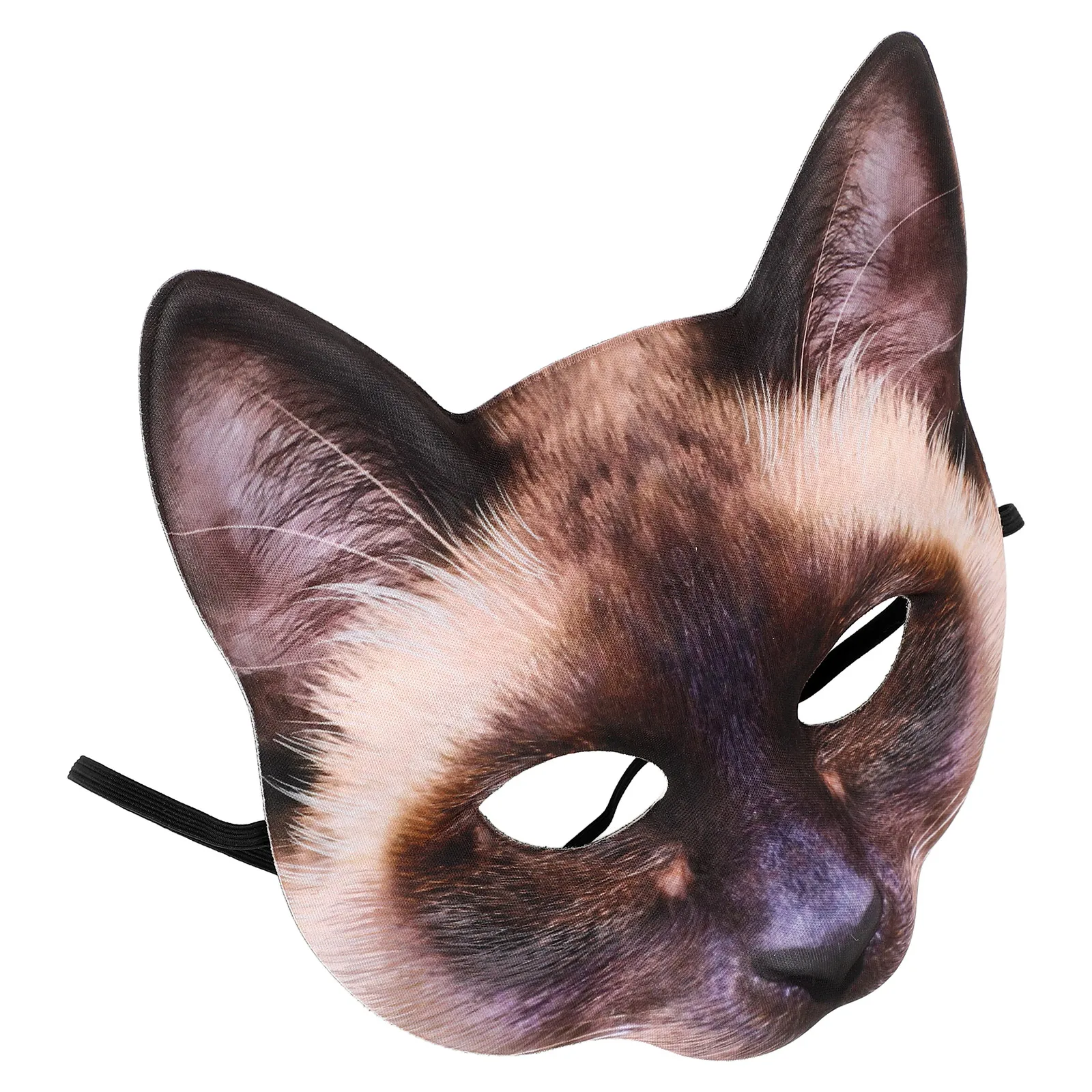

Cat Mask Cosplay Face Costume Masquerade Halloween Printing Half Eyes Fun Woman