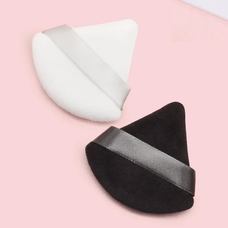 1/5Pcs Triangle Velvet Powder Puff Flours Mini Face Makeup Sponge Cosmetics Soft Cotton Face Powder Puff Washable Lightweight