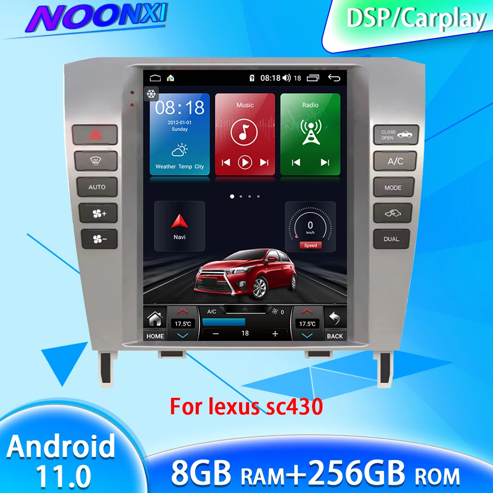 

Автомагнитола 2 DIN, 8 ГБ + 256 ГБ, Android 11,0 для Lexus sc430, стерео, GPS, Bluetooth, Тесла