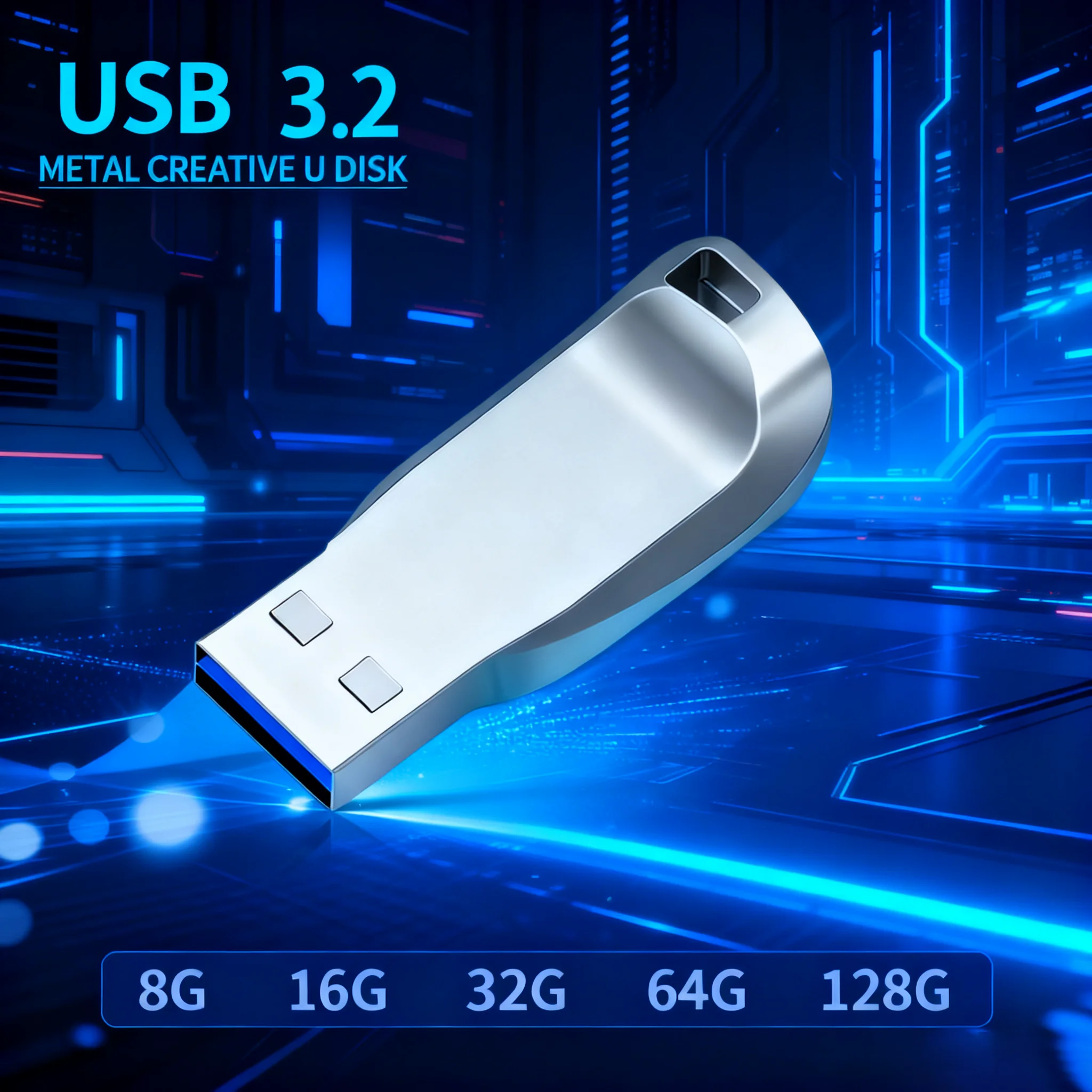 3.2 محرك فلاش USB فائق السرعة 128 جيجابايت USB 3.2 محرك فلاش USB عالي السرعة 64 جيجابايت 32 جيجابايت 16 جيجابايت 8 جيجابايت قلم معدني محرك فلاش USB 3.2 #4