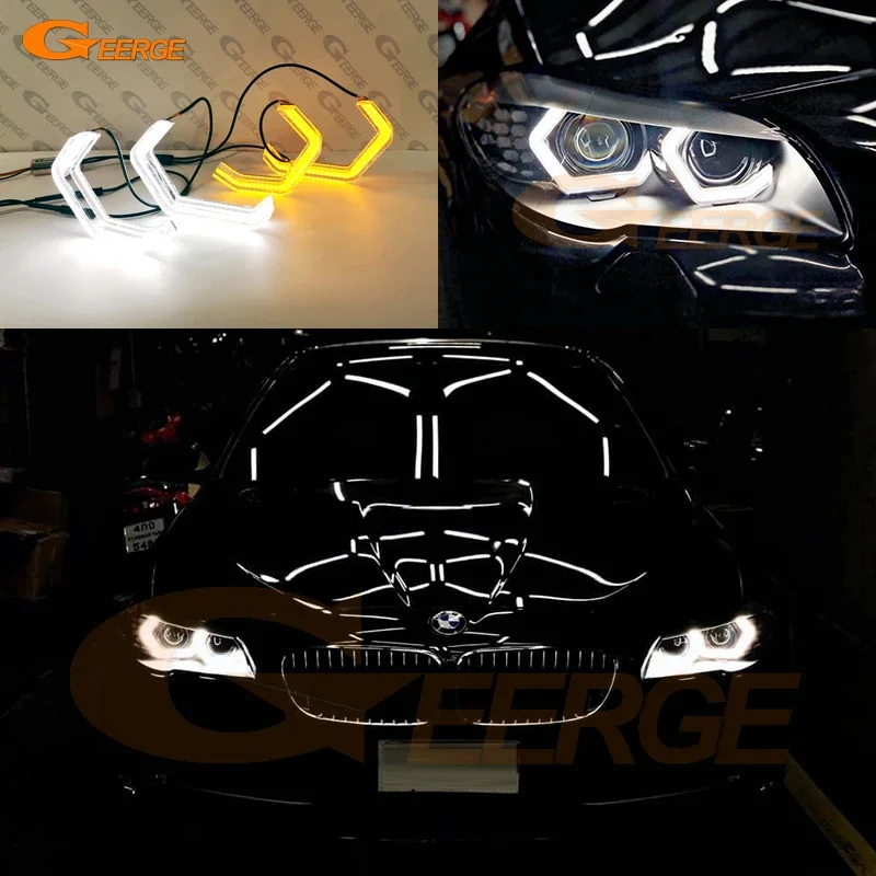 ل BMW 5 سلسلة G30 G31 F90 G38 F10 F11 F18 M5 ضوء النهار الترا برايت مفهوم M4 مبدع نمط LED عيون الملاك عدة خواتم هالة #1