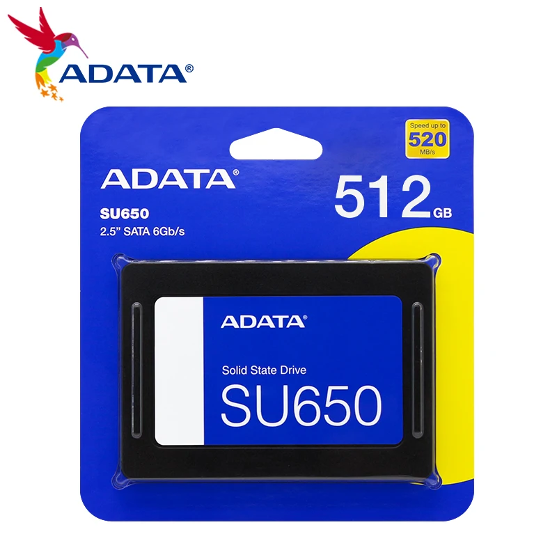 ADATA SU650 SATA твердотельный накопитель 256 ГБ 512 ГБ 1 ТБ 2 ТБ SATA3.0 SSD жесткий диск Макс 520 Мб/с Внутренний жесткий диск для ноутбука и настольного компьютера