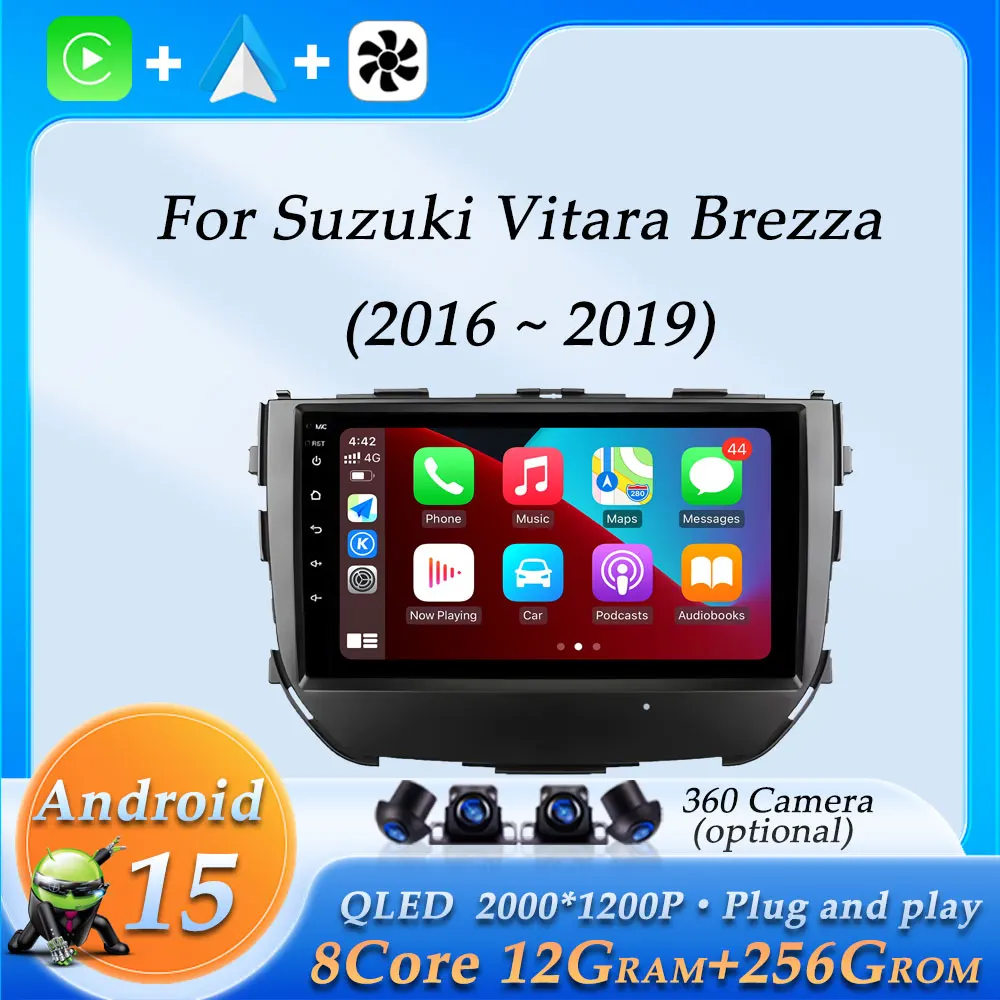 

Wireless CarPlay for Suzuki Vitara Brezza 2016 - 2019 Car Radio Video Audio Multimedia Player Bluetooth GPS Navigation WiFi QLED