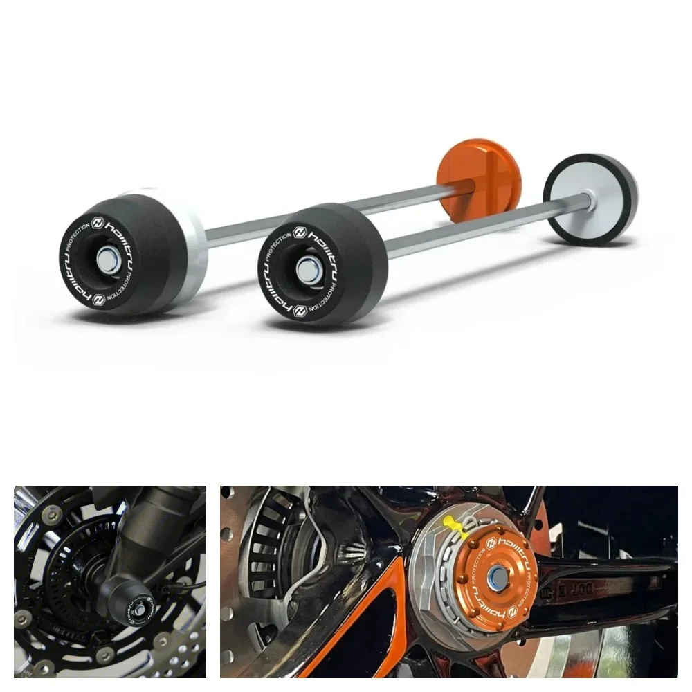 For KTM 1290 Super DuKe R / RR / GT / R Evo / 2013-2024  Rear Front Axle Fork Crash Sliders Cap Pad Motorcycle Wheel Protector