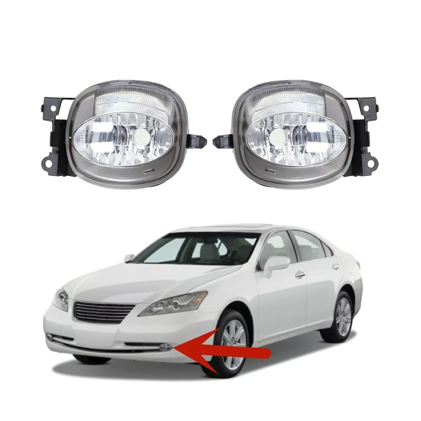

For Lexus ES350 2007-2009 Front Bumper Fog Light Assembly Kit with Wiring Harness & Switch Pair NO Bulb Car Accessories